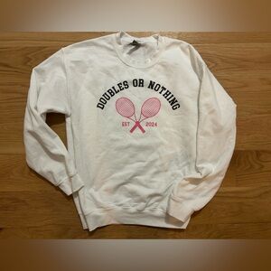 Doubles or Nothing Tennis Racquets Sweatshirt Medium M